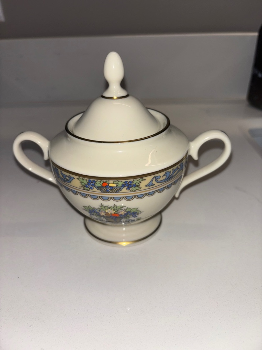 Lenox China Autumn Bone China Sugar Bowl With Lid Vintage Discontinued